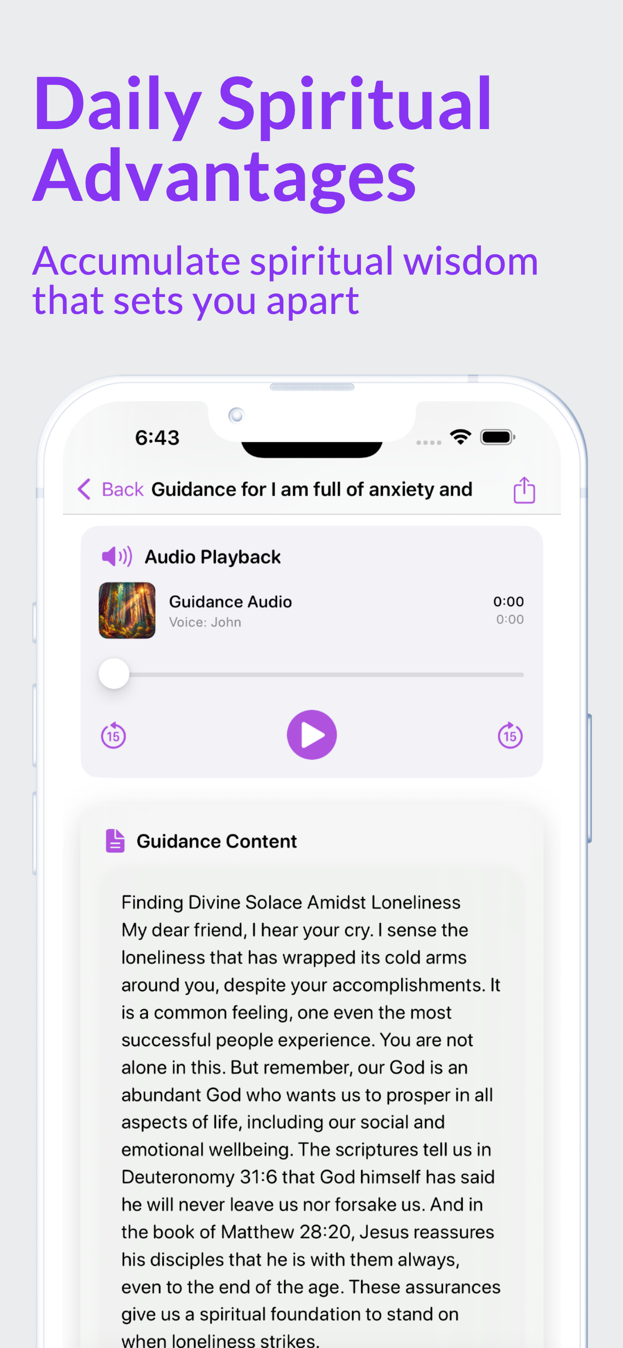 iArise app personalized guidance with audio playback